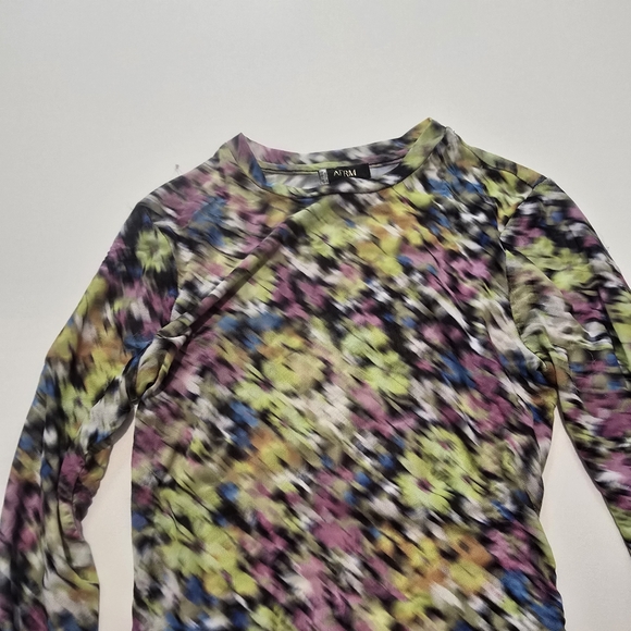 AFRM Kaylee Crewneck Long Sleeve Top In Multicolored Crew Neck Size XS - Picture 4 of 12